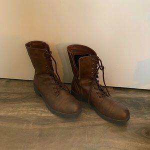 Brown Lace-Up Boots
